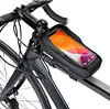 The bike phone bag is constructed of tough EVA with 3D die-casting process. The bike top tube bag will look stiff at any time. Your beautiful bike deserves a matching bike bag.The Outer material Carbon fiber can be highly abrasion proof and durable.
